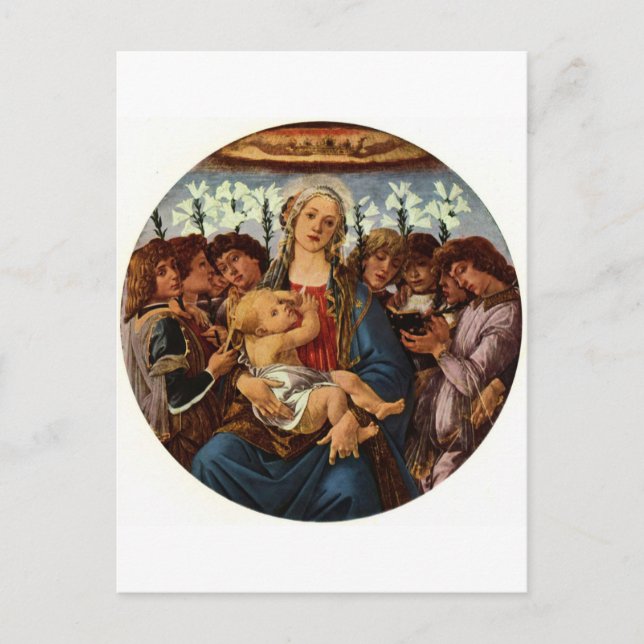 Madonna & Child with Singing Änglar by Botticelli  Vykort (Framsida)