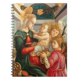 Madonna & Child with Two Änglar Sandro Botticelli Anteckningsbok