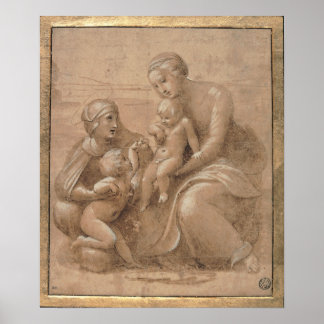 Madonna col bambino san giovannino e Sant Elisabet Poster