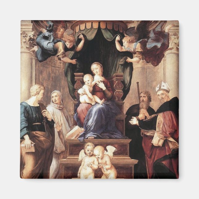 Madonna del Baldacchino - Raphael - c1506 Magnet (Framsidan)