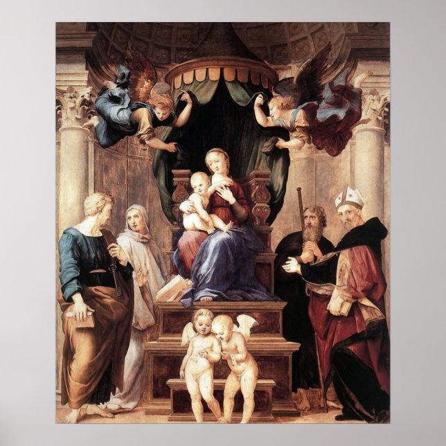 Madonna del Baldacchino - Raphael - c1506 Poster (Framsidan)