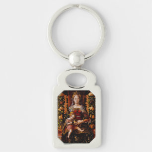 Madonna della Candeletta av Carlo Crivelli Rektangulärt Silverfärgad Nyckelring