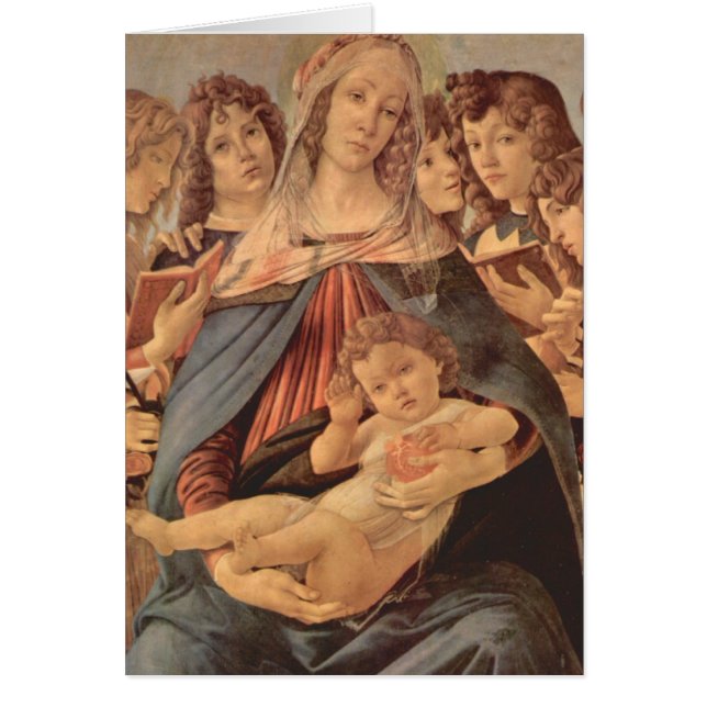 Madonna della Melagrana vid Botticelli Hälsningskort (Framsidan)
