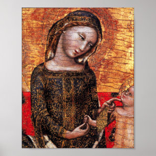 MADONNA DELLA UMILTA' Detalj av Vitale de Bologna Poster
