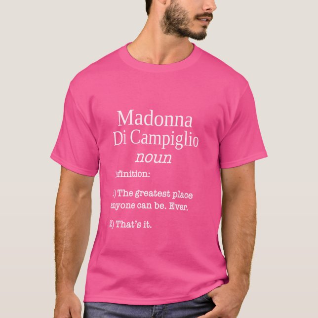Madonna Di Campiglio Ski Resort Funny Fake Definii T Shirt (Framsida)