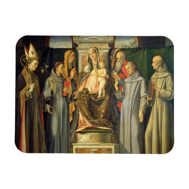 Madonna Enthroned, 1480 (olja på panelen) Magnet (Horisontell)