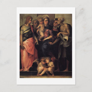 Madonna Enthroned with Four Saints vycard Vykort