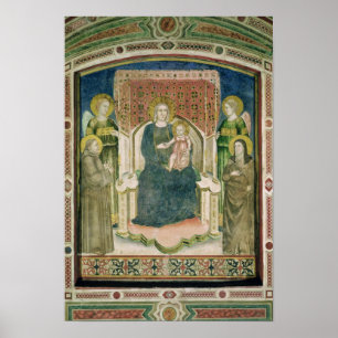 Madonna Enthroned with St Francis of Assisi Poster