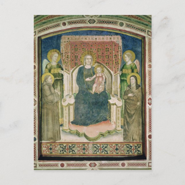 Madonna Enthroned with St Francis of Assisi Vykort (Framsida)