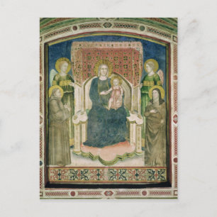 Madonna Enthroned with St Francis of Assisi Vykort