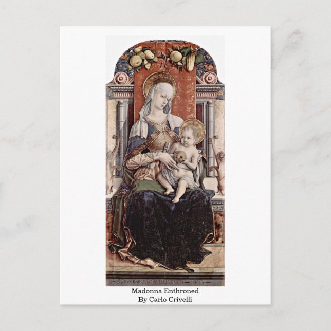 Madonna Entronerad av Carlo Crivelli Vykort (Framsida)