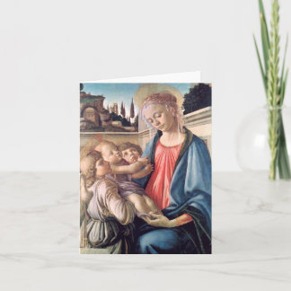 Madonna & för barn två änglarBotticelli konst Kort