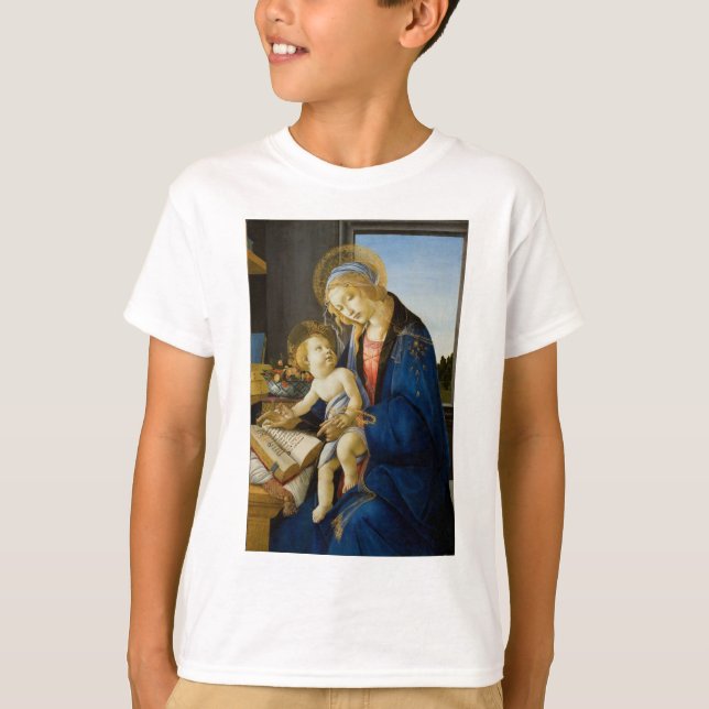 Madonna i Bok av Botticelli Tee Shirt (Framsida)