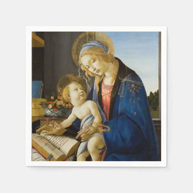 Madonna i Bok från Botticelli Pappersservett (Framsidan)