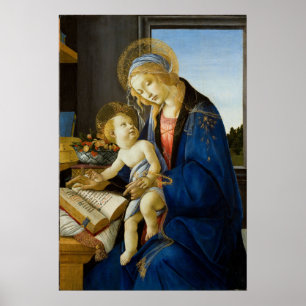 Madonna i Bok från Botticelli Poster
