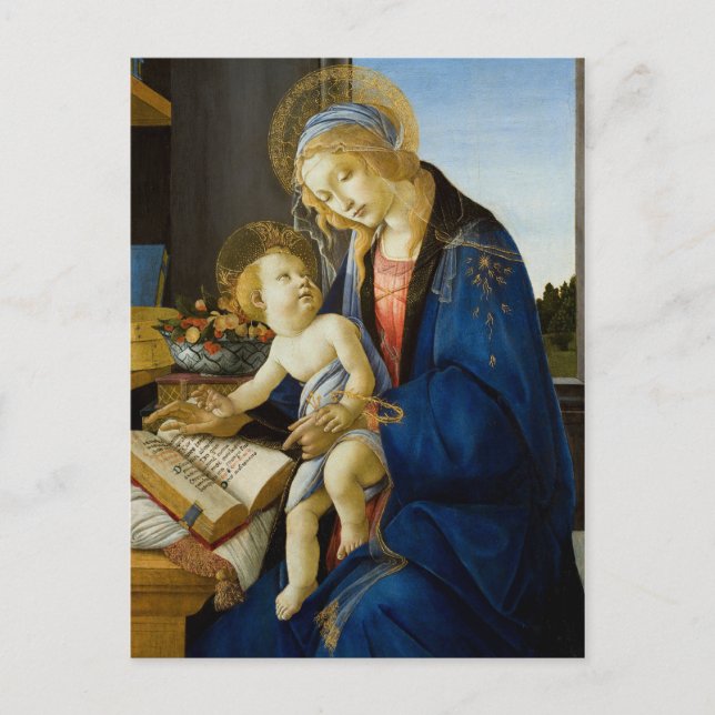 Madonna i Bok från Botticelli Vykort (Framsida)