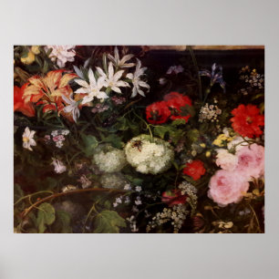 Madonna i en Blommigt Poster