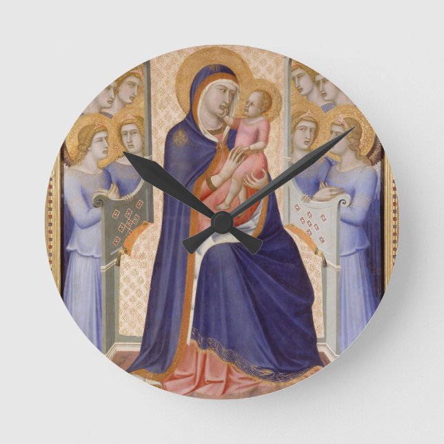 Madonna i härlighet, c.1315 (tempera på panel) rund klocka (Framsida)