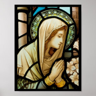 Madonna i Prayer Stached Glass Poster