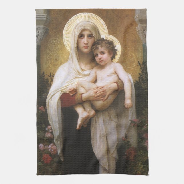 Madonna i Ro av Bouguereau Kökshandduk (Vertikal)