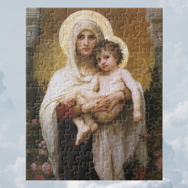 Madonna i Ro av Bouguereau Pussel (Madonna of the Roses by Bouguereau Jigsaw Puzzle)