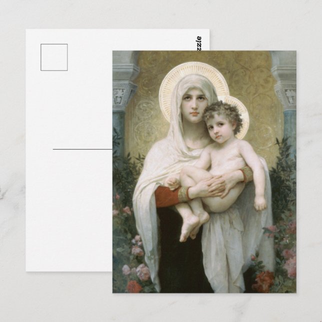 Madonna i Ro av William-Adolphe Bouguereau Vykort (Fram/baksida)