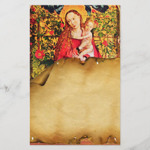 MADONNA I RO BOWER ANTIQUE PARCHMENT BREVPAPPER