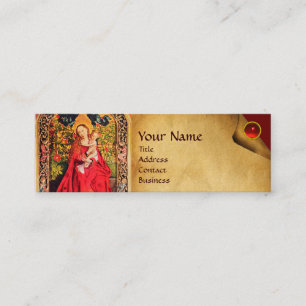 MADONNA I RO BOWER PARCHMENT ,Red Ruby Gem Mini Visitkort