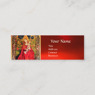 MADONNA I RO BOWER PARCHMENT ,Red Ruby Gem Mini Visitkort