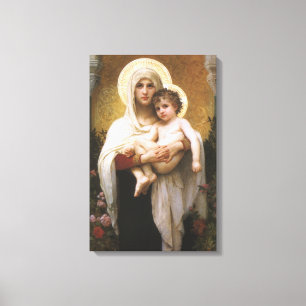 Madonna i Rosor av Bouguereau Canvastryck