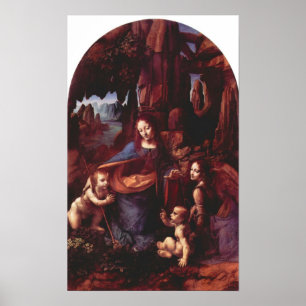 Madonna i stengrottan av Leonardo Da Vinci Poster