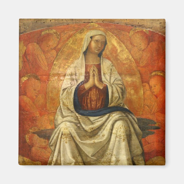 Madonna in Gloria (Virgin Mary Enthroned) Magnet (Framsidan)