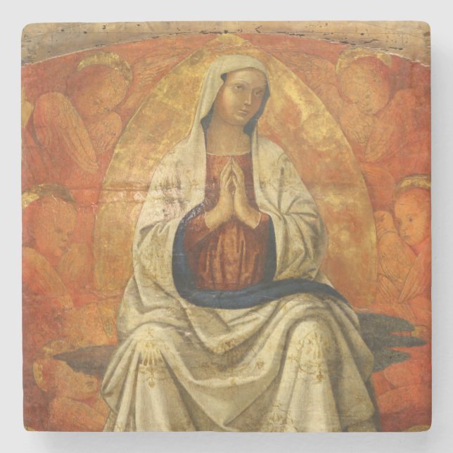 Madonna in Gloria (Virgin Mary Enthroned) Stenunderlägg (Framsidan)