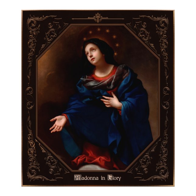 Madonna in Glory av Carlo Dolci Fototryck (Framsidan)