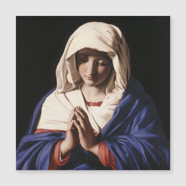 Madonna in Prayer Religiösa Magnet (Framsida)