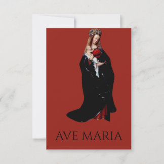 Madonna in the Church Ave Maria Holy Card Tack Kort