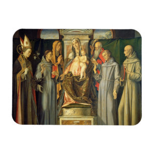 Madonna installerar, 1480 (olja på panel) magnet