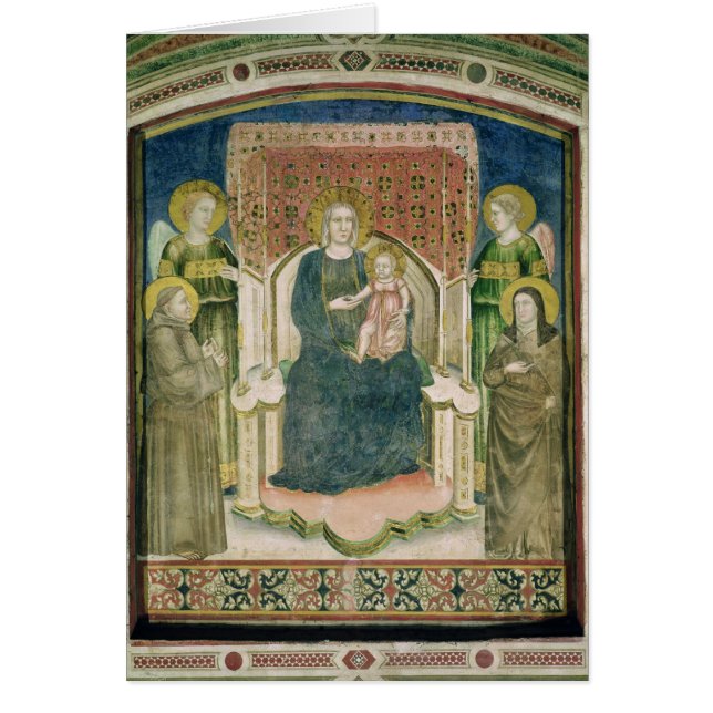 Madonna installerar med St Francis av Assisi Hälsningskort (Framsidan)