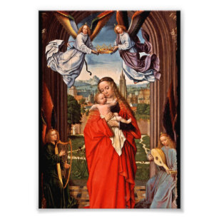 Madonna Kristus Child och Änglar Fototryck