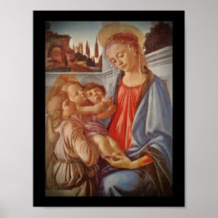 Madonna Kristus Child och Änglar Poster