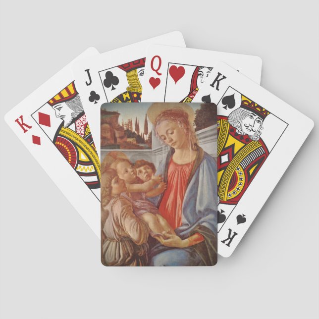 Madonna Kristus Child och Two Änglar Spelkort (Baksidan)