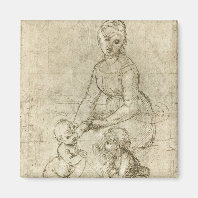 Madonna, Kristus, Johannes Döparen av Rapahel Magnet (Framsidan)