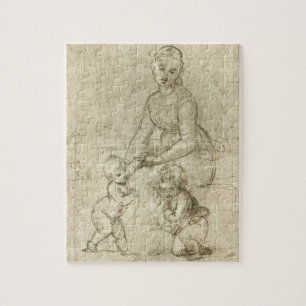 Madonna, Kristus och Johannes Döparen av Rapahel Pussel