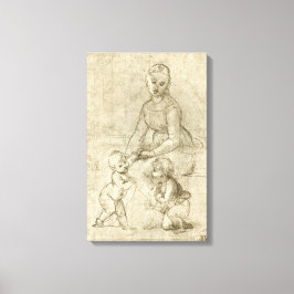 Madonna, Kristus, Saint John Baptist av Rapahel Canvastryck