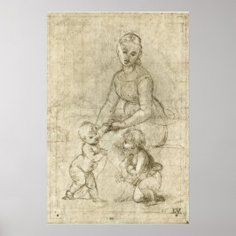 Madonna, Kristus, Saint John Baptist av Rapahel Poster