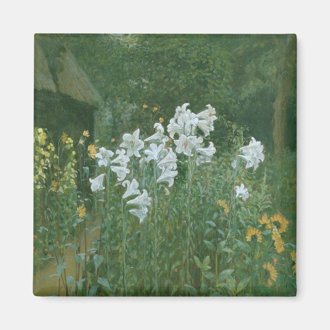 Madonna Lilies i en Garden Magnet (Framsidan)