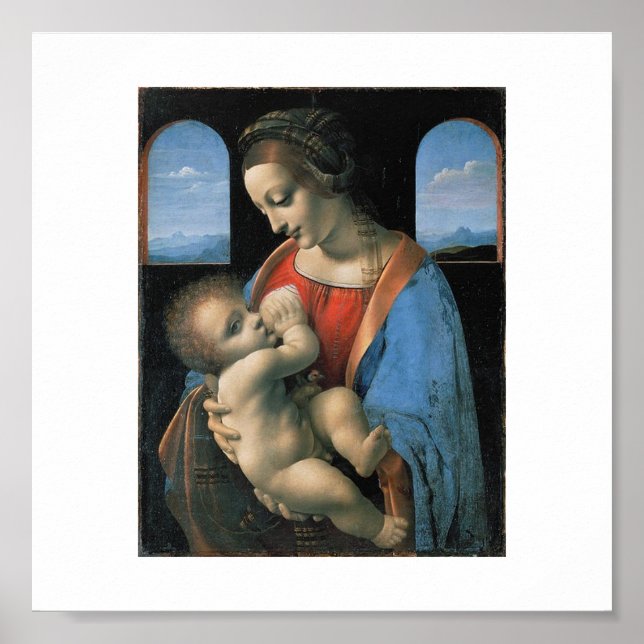 Madonna Litta av Leonardo Da Vinci c. 1490-1491 Poster (Framsidan)
