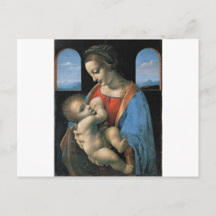 Madonna Litta av Leonardo Da Vinci C. 1490-1491 Vykort