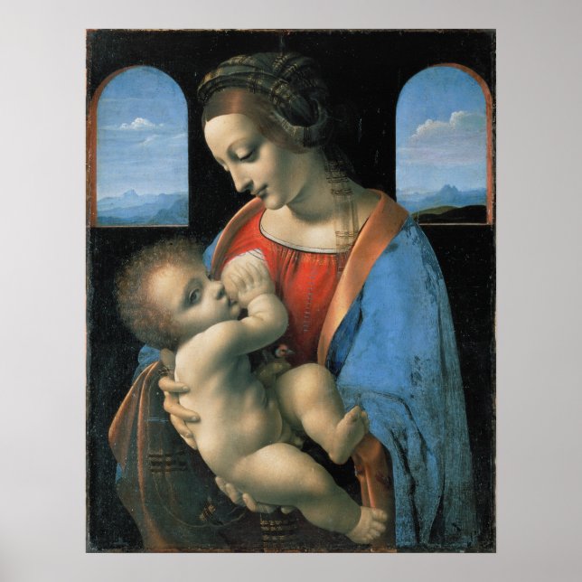 Madonna Litta av Leonardo da Vinci Poster (Framsidan)