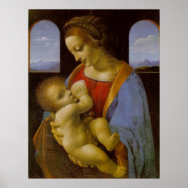 Madonna Litta av Leonardo Da Vinci Poster (Framsidan)